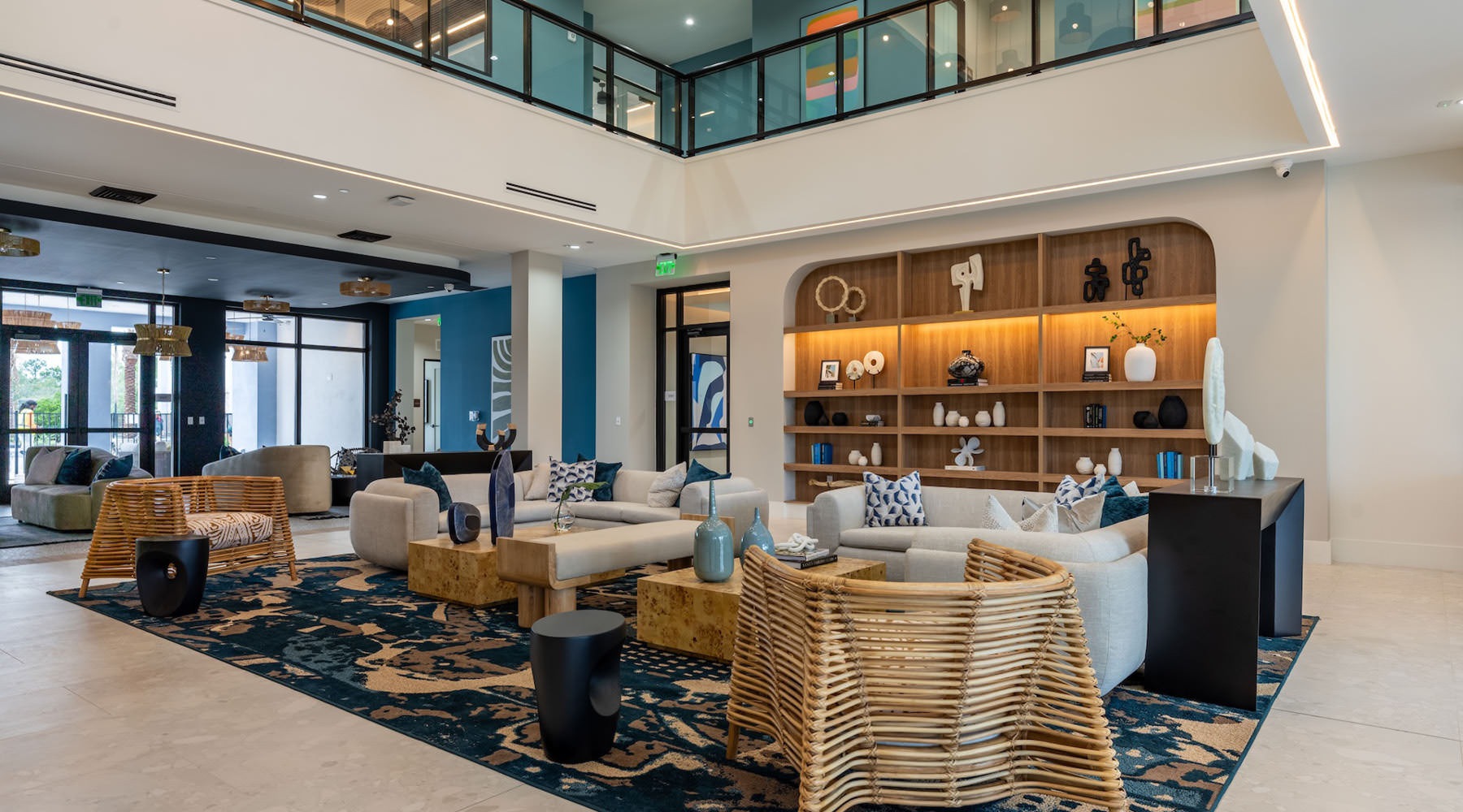 beautiful, bright lobby